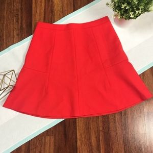 J.Crew Red Fluted Skirt